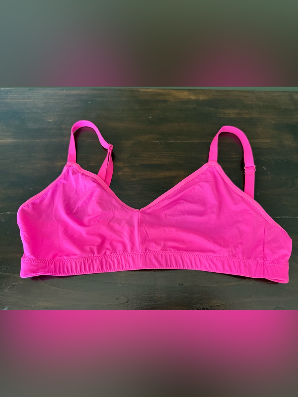 Bright Hot Pink Bralette Aerie smoothez adjustable straps and back
